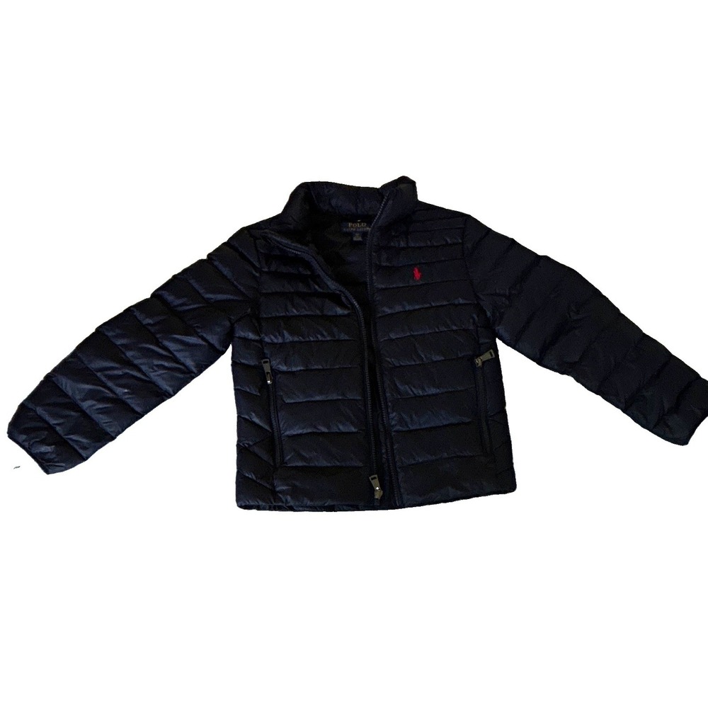 Ralph Lauren Boys Navy Packable quilted light weight Puffer Jacket 8 Small